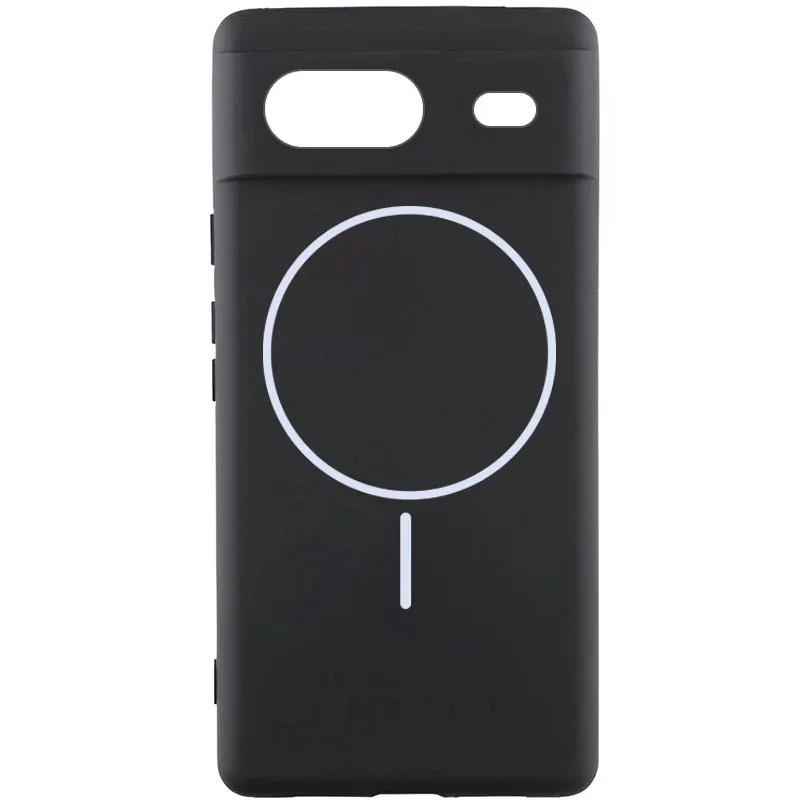 Чохол Silicone Cover Lakshmi Full Camera (AA) with Magnetic Fit для Google Pixel 7a – Чорний / Black. Фото 1 з 4