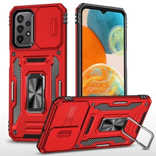 Ударостійкий чохол Square Ring зi шторкою на камеру на Samsung Galaxy A23 4G — Червоний / Red