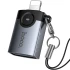 Перехідник Hoco UA46 Lightning Male to USB Female USB2.0 – Metal gray. Фото 4 з 6