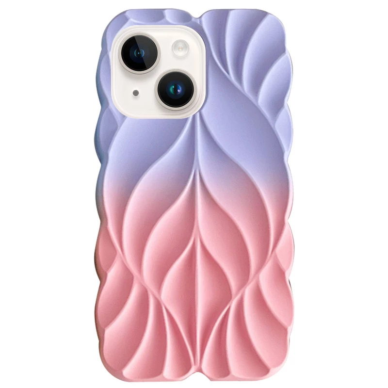 Силиконовый чехол Leaf для Apple iPhone 15 (6.1") – Lilac / Pink. Фото 1 из 2