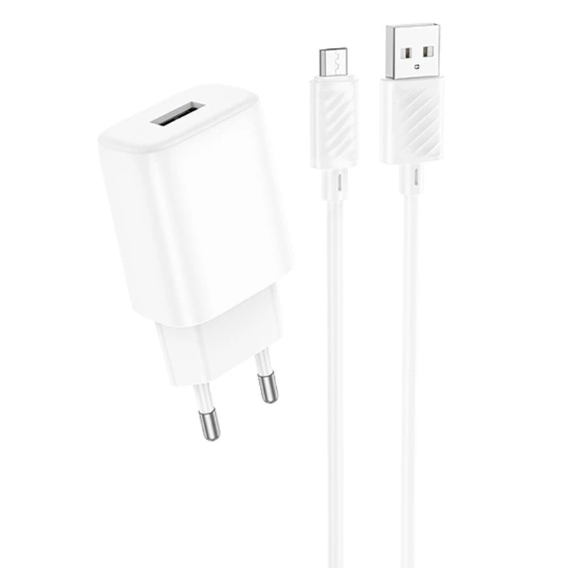 

СЗУ Hoco C134A Solid 1A 12W + MicroUSB (White)