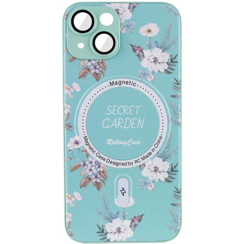 

TPU+PC чохол Secret Garden з MagSafe на Apple iPhone 15 (6.1") (Mint)