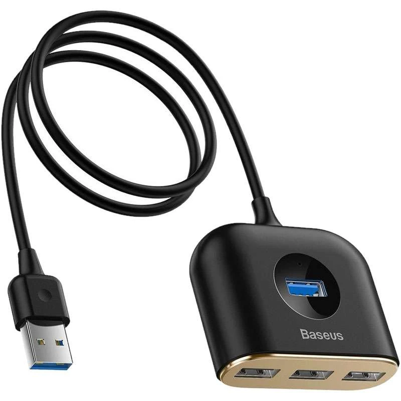 

Переходник HUB Baseus Square round 4-in-1 UBS3.0 1m (Black)