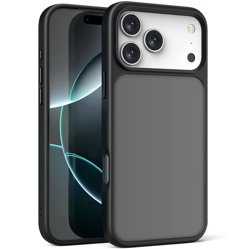TPU+PC с металлическими кнопками для Apple iPhone 17 (6.3") – Черный / Black. Фото 2 из 2
