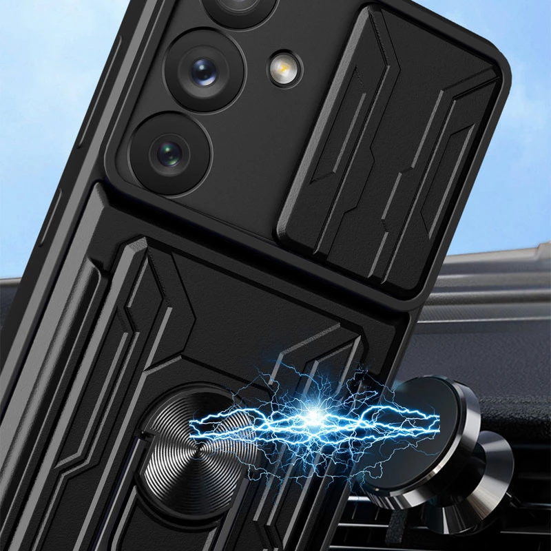 Ударостійкий чохол з відсіком для карток на Samsung Galaxy M55 – Black. Фото 4 з 7