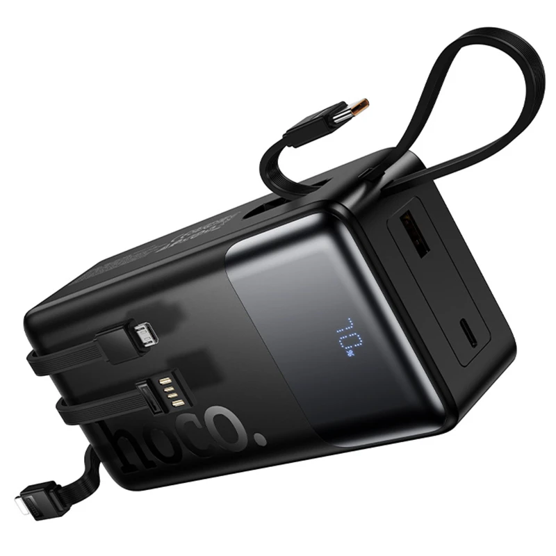 Портативное ЗУ Power Bank Hoco J156B Founder 22.5W+PD20W with four cables 30000 mAh – Black. Фото 6 из 6