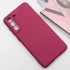 Цветной силиконовый чехол GETMAN с закрытой камерой на Samsung Galaxy S21 – Бордовый / Marsala. Фото 2 из 5