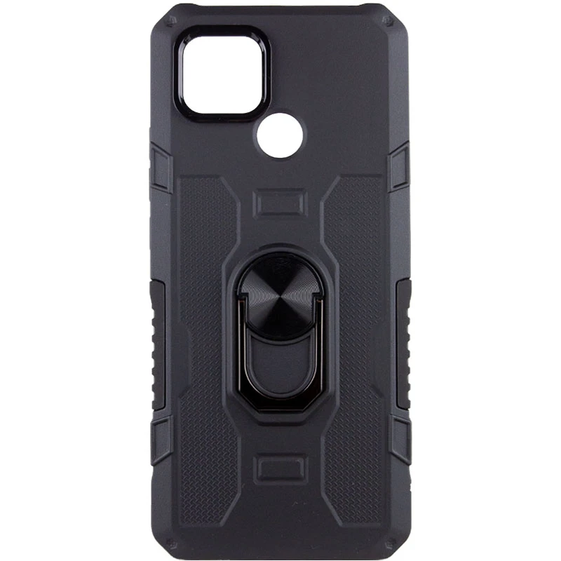Противоударный чехол Military с подставкой-кольцом для Xiaomi Redmi 9C – Черный. Фото 2 из 8