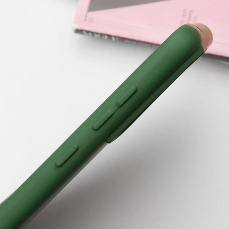 Кольоровий силіконовий чохол GETMAN із закритою камерою для Samsung Galaxy S21 – Зелений / Dark green. Фото 4 з 6