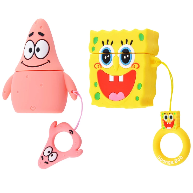Силіконовий футляр SpongeBob series для навушників AirPods + кільце фото 1 з 1