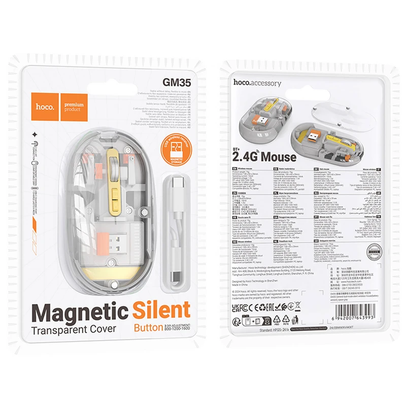 Миша бездротова Hoco GM35 General dual-mode silent – Space Gray. Фото 3 з 3