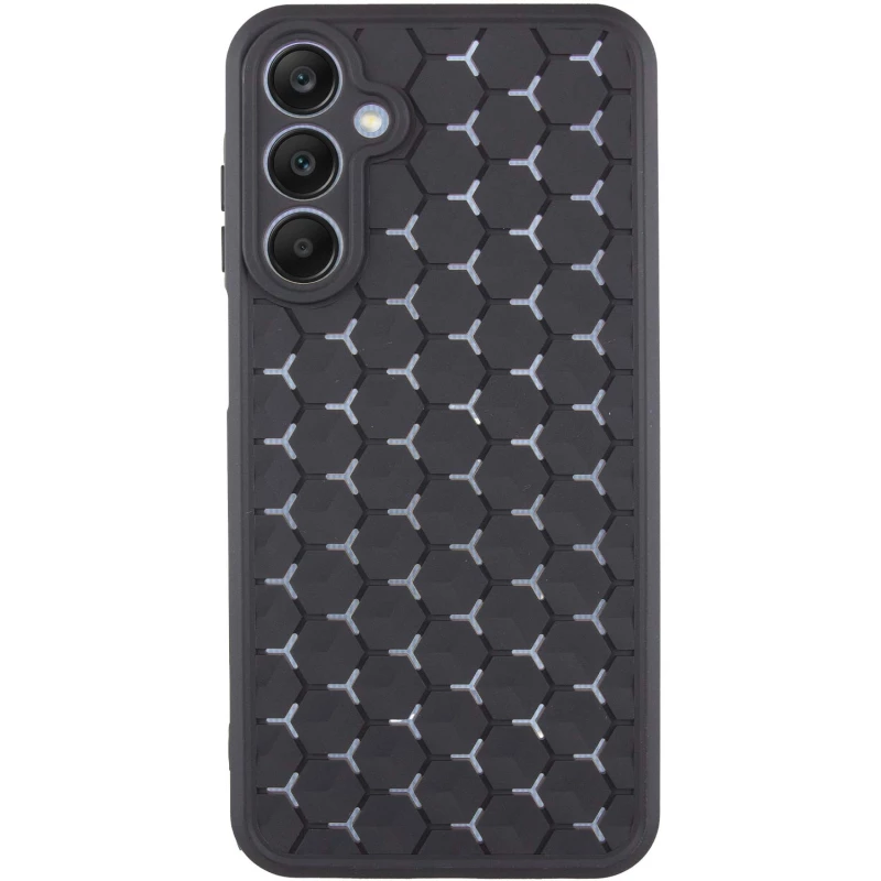 Силиконовый чехол сотами для Samsung Galaxy A25 5G – Черный / Black. Фото 2 из 9