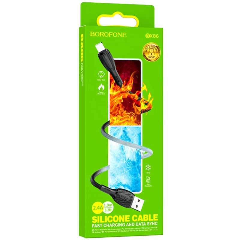 Дата кабель Borofone BX86 Advantage USB to Lightning (1m) – Black. Фото 4 из 4