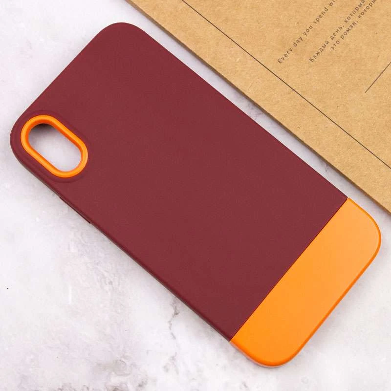 Двоколірний чохол Bichromatic на Apple iPhone XR (6.1") – Brown burgundy / Orange. Фото 5 з 5