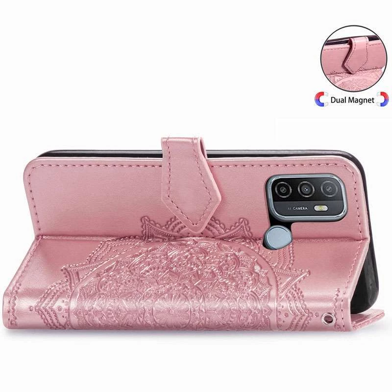 Шкіряний чохол-книжка Art Case з візитницею для Oppo A53 / A32 / A33 – Рожевий. Фото 4 з 6