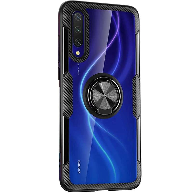 

Чехол Deen CrystalRing с магнитным кольцом для Xiaomi Mi 9 (Бесцветный / Черный), Безбарвний / чорний