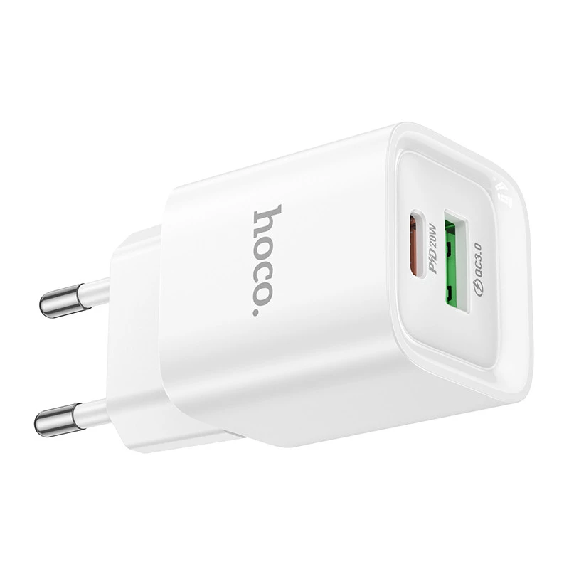 СЗУ Hoco C147A PD20W+QC3.0 (1USB-A/1C) – White. Фото 5 из 7