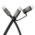 Дата кабель Hoco X125 Surplus 2in1 Type-C to Lightning/Type-C 60W (1m) – Black. Фото 3 з 5