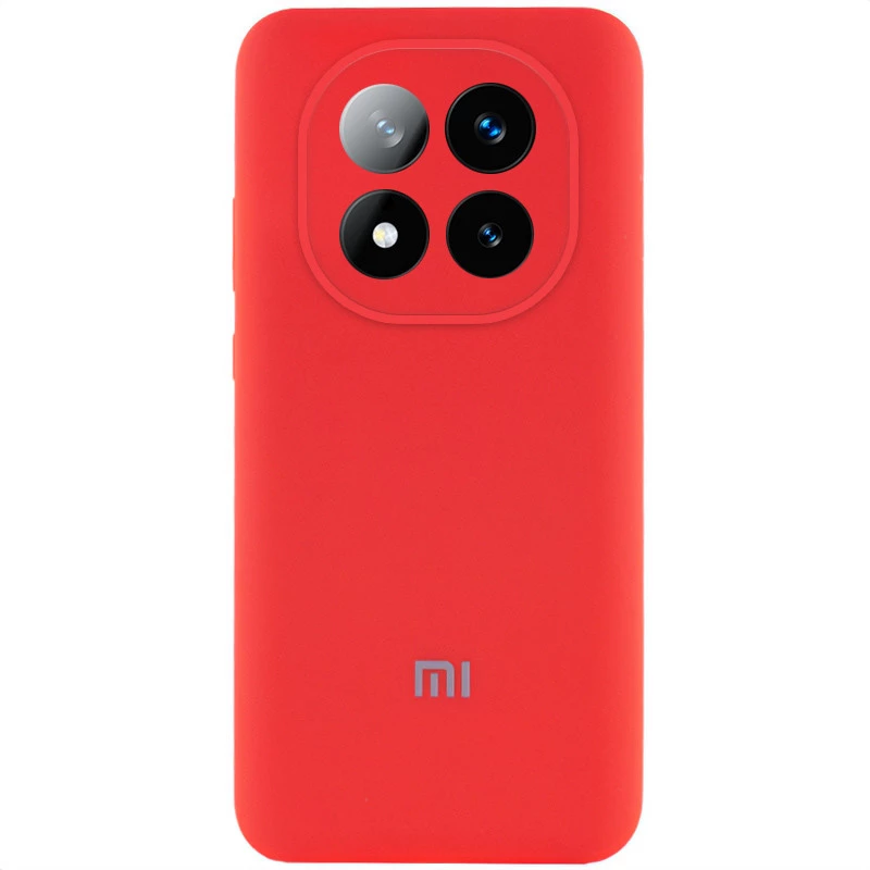 Чехол Silicone Case с закрытым низом и защитой камеры для Xiaomi Redmi Note 14 Pro 4G – Красный / Red. Фото 1 из 3