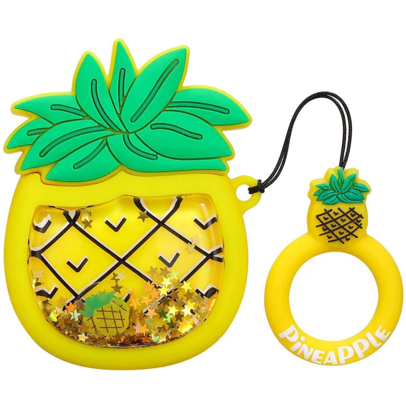

Силіконовий футляр Fruits series with Sparkles & Water для навушників AirPods 1/2 + кільце (Pineapple / Жовтий)