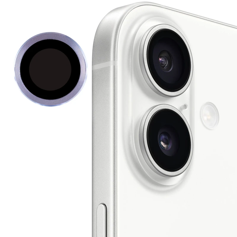 Металлическое защитное стекло на камеру для Apple iPhone 17 (6.3") – Голубой / Light Blue. Фото 7 из 8