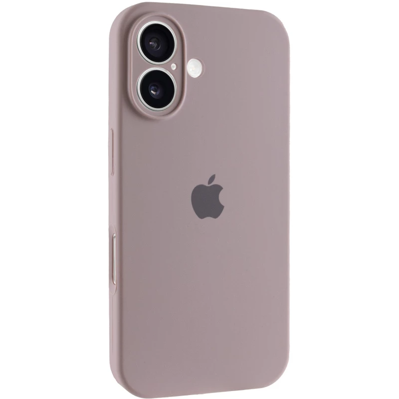Чехол Silicone Case с защитой камеры для Apple iPhone 16 – Серый / Lavender. Фото 2 из 8