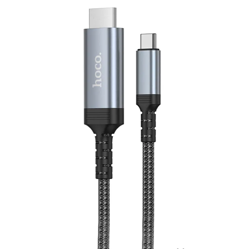 Перехідник Hoco UA43 Type-C to HDTV HD (1.8m) – Metal gray. Фото 1 з 5