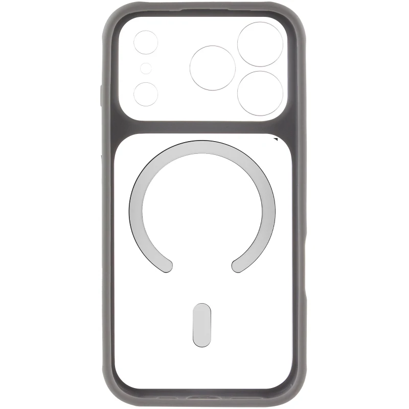 Чехол TPU+PC GETMAN Moon Clear with MagSafe для Apple iPhone 18 – Grey. Фото 3 из 5