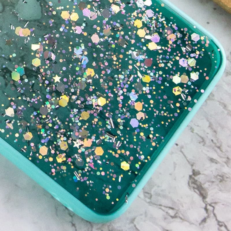 Чехол с блестками и защитой камеры для Samsung Galaxy S23 Ultra – Бирюзовый. Фото 5 из 11