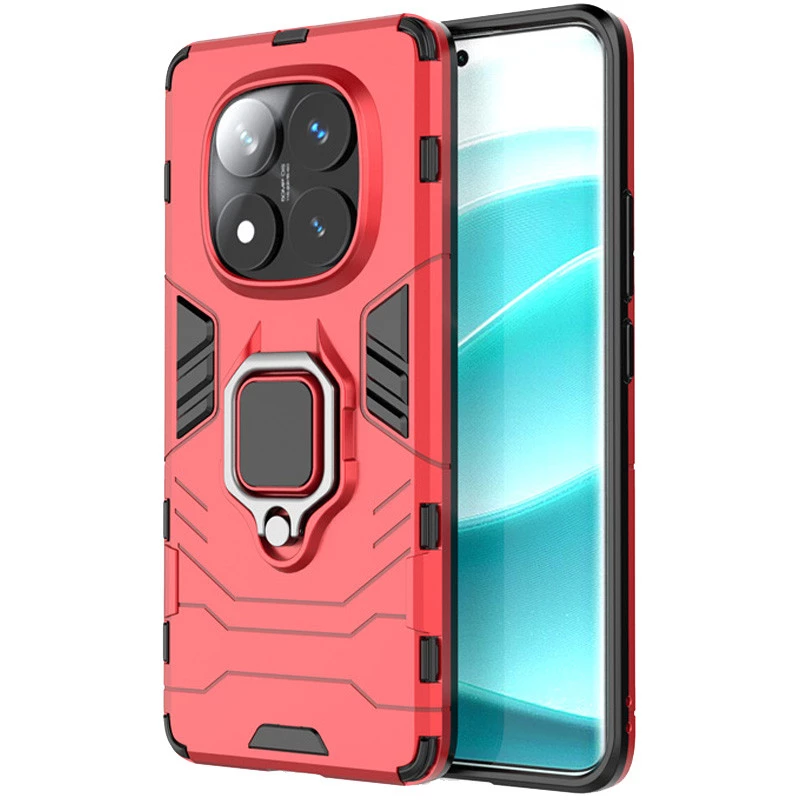 Протиударний чохол Transformer з кільцем на Xiaomi Redmi Note 14 Pro 4G – Червоний / Dante Red. Фото 2 з 3