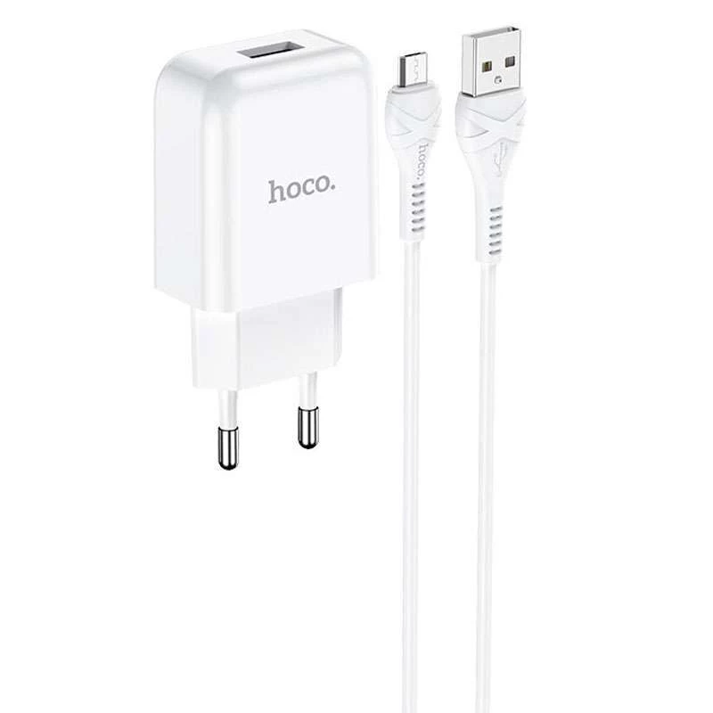 

СЗУ HOCO N2 (1USB/2.1A) + USB - MicroUSB (Белый), Білий