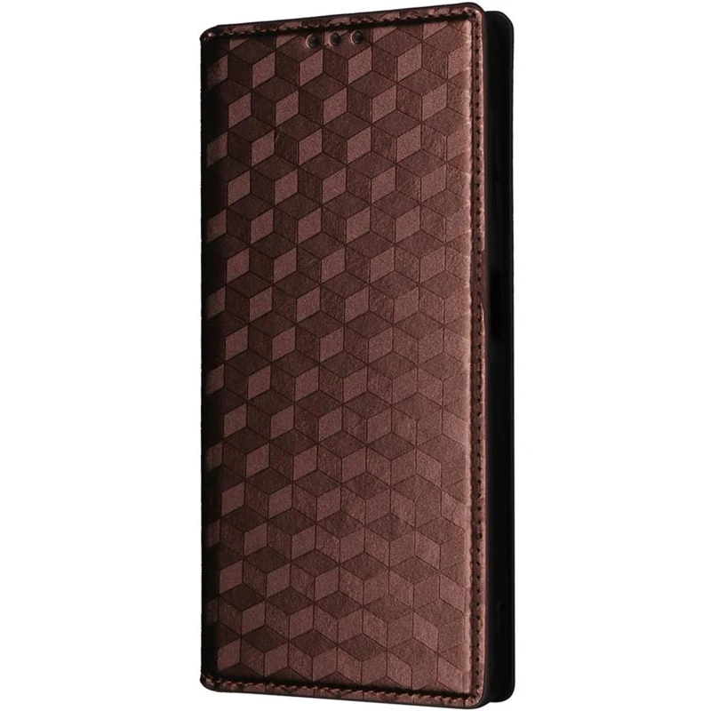 Шкіряний чохол-книжка Rhombus Book для Xiaomi Redmi Note 15 Pro+ 5G – Brown. Фото 1 з 5