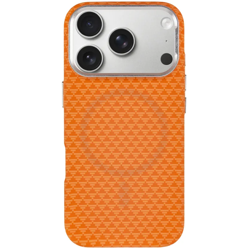 Чехол TPU+PC KVZV Triangular Pattern with Magnetic Fit для Apple iPhone 17 Pro Max (6.9") – Orange. Фото 4 из 7