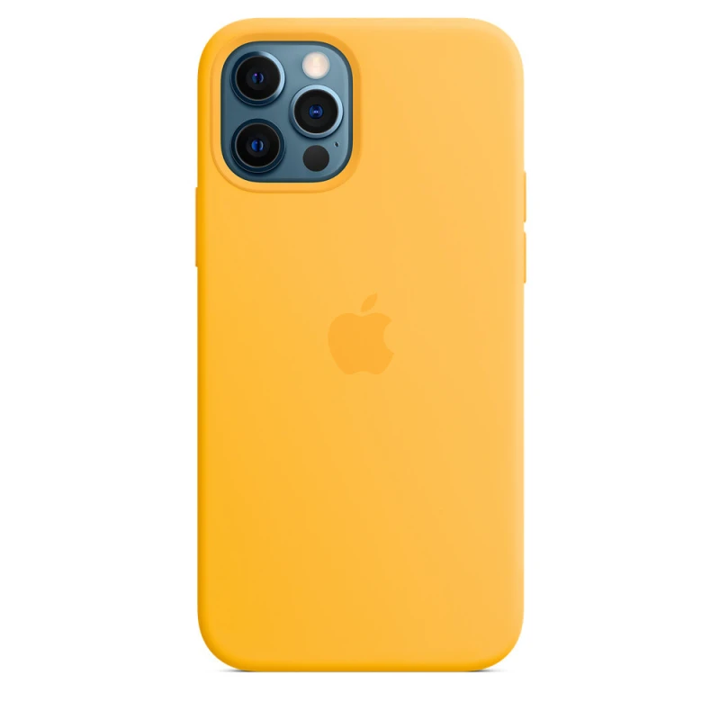 Чохол Silicone case (AAA) with Magsafe для Apple iPhone 12 Pro Max (6.7") – Жовтий / Sunflower. Фото 1 з 1