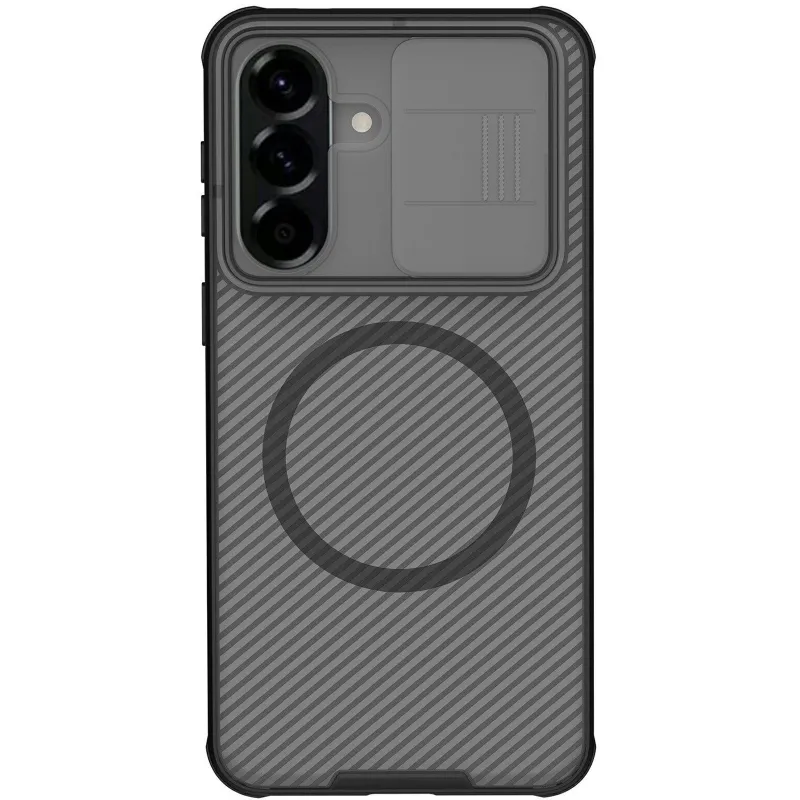 Пластикова накладка Nillkin Pro зі шторкою для камери та магнітом на Samsung Galaxy A57 5G – Transparent black. Фото 4 з 6