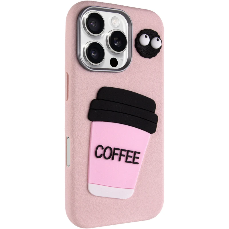 Чохол Labubu Toys для Apple iPhone 16 Pro – Coffee / Pink. Фото 2 з 6
