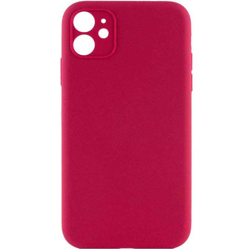 Чохол Silk Full Camera Protective (AA) NO LOGO для Apple iPhone 12 (6.1") – Червоний / Rose Red. Фото 1 з 3