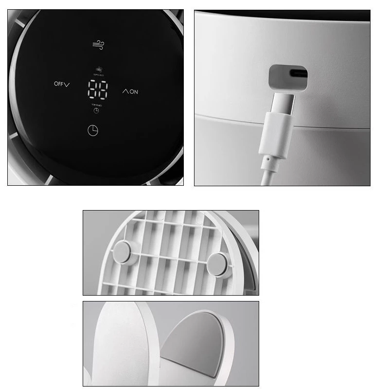 Настільний вентилятор F7 з затискачем 4000mAh – White. Фото 7 з 8