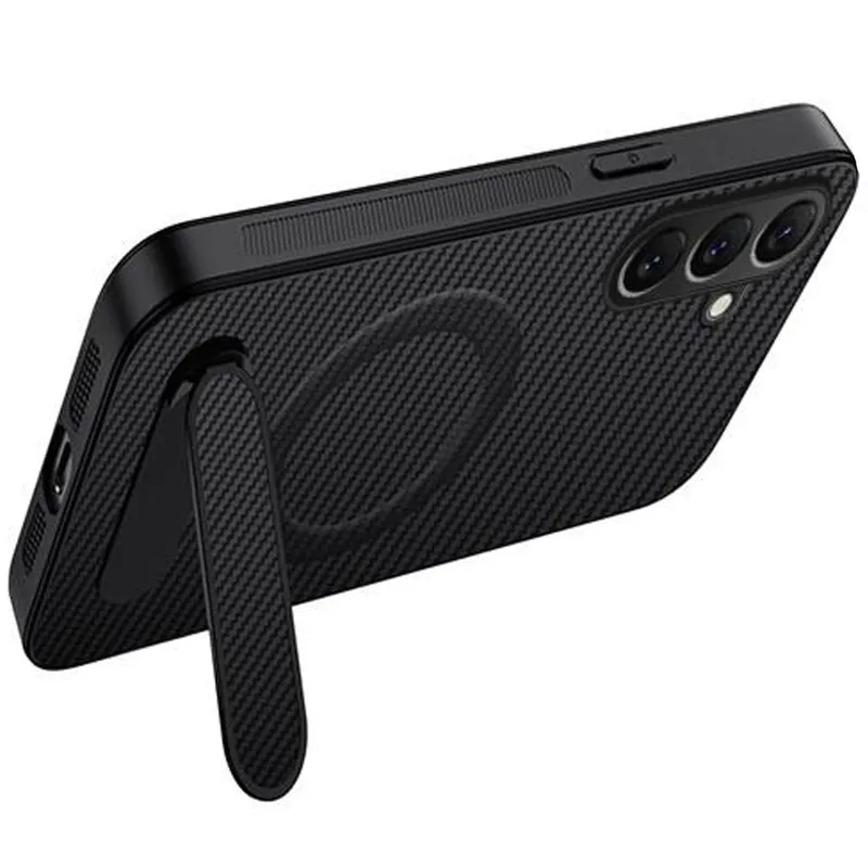 TPU+PC чохол Carbon Kickstand Magnetic Case для Samsung Galaxy S26 – Black. Фото 2 з 3