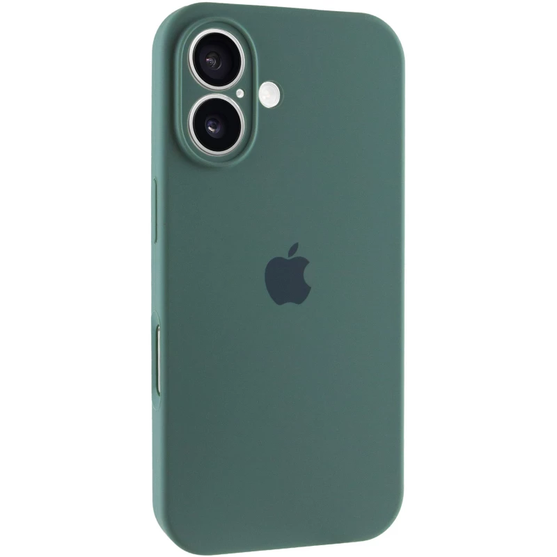 Чехол Silicone Case с защитой камеры для Apple iPhone 16 – Зеленый / Pine green. Фото 2 из 8