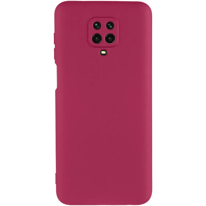 Цветной силиконовый чехол GETMAN с закрытой камерой на Xiaomi Redmi Note 9s / Note 9 Pro / Note 9 Pro Max – Бордовый / Marsala. Фото 2 из 9