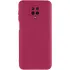 Цветной силиконовый чехол GETMAN с закрытой камерой на Xiaomi Redmi Note 9s / Note 9 Pro / Note 9 Pro Max – Бордовый / Marsala. Фото 2 из 9