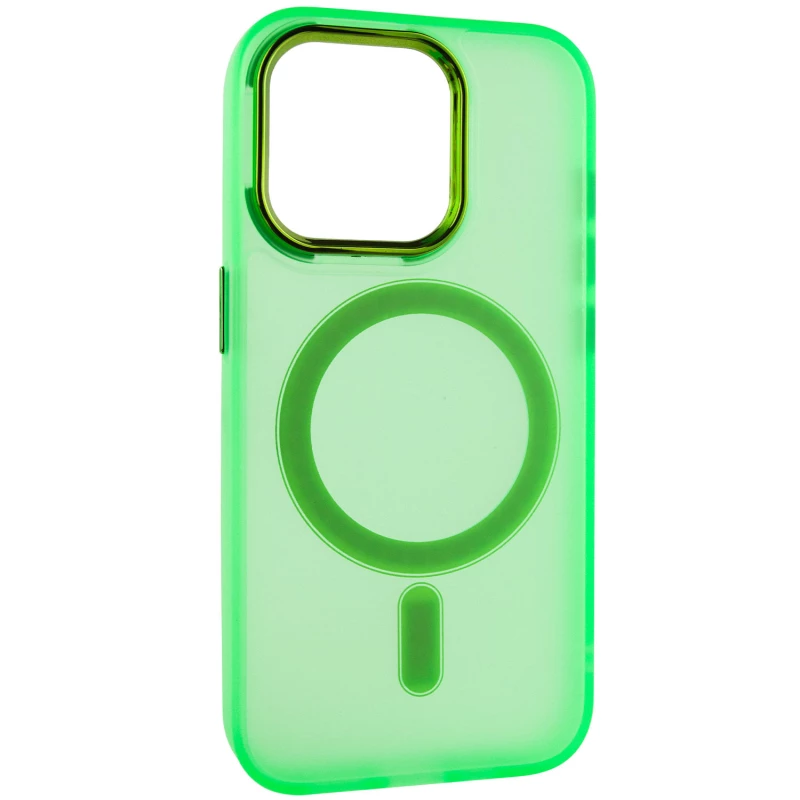 Кольоровий TPU+PC з MagSafe на Apple iPhone 14 Pro Max (6.7") – Neon Green. Фото 5 з 12