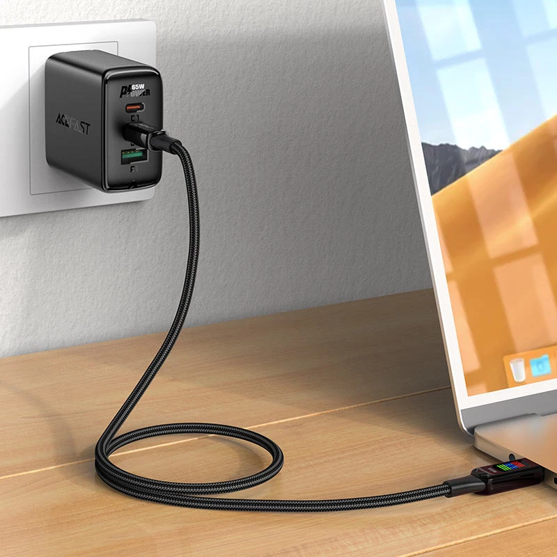 Дата кабель Acefast C7-03 USB-C to USB-C zinc alloy – Black. Фото 5 з 7