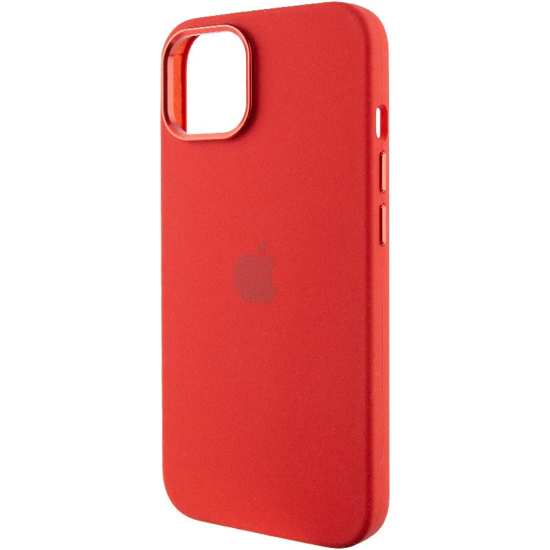 Чехол Silicone Case с металлическими кнопками для Apple iPhone 14 (6.1") – Красный / Red. Фото 4 из 9