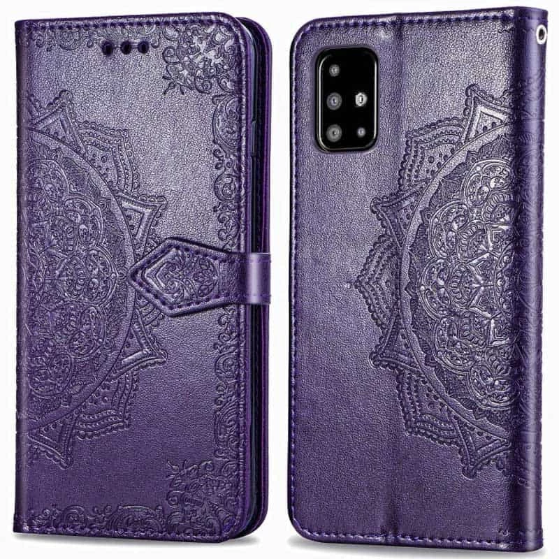 Шкіряний чохол-книжка Art Case з візитницею для Samsung Galaxy M51 – Фіолетовий. Фото 3 з 10