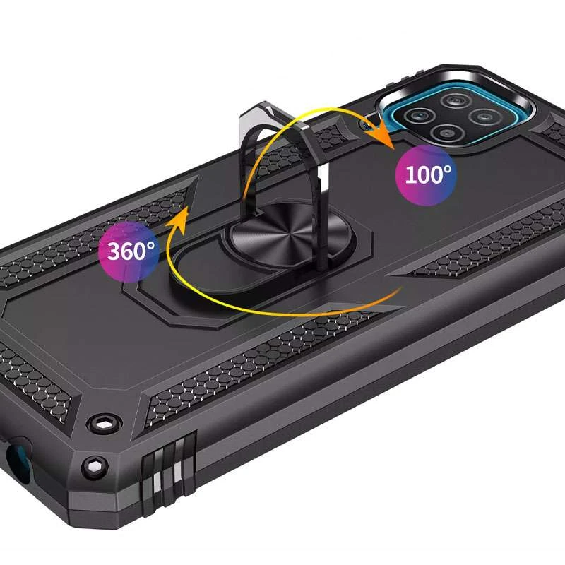 Протиударний чохол Serge Ring з кільцем на Samsung Galaxy M12 – Чорний. Фото 4 з 7