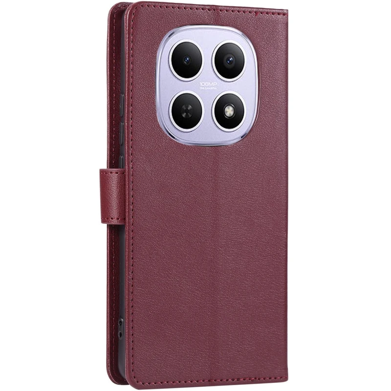 Шкіряний чохол-книжка Essential Case для Xiaomi Redmi Note 15 4G/5G (EU) – Wine Red. Фото 3 з 7