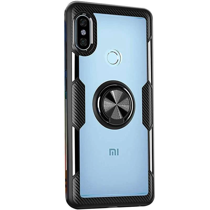 

Чехол Deen CrystalRing с магнитным кольцом для Xiaomi Mi 8 (Бесцветный / Черный), Безбарвний / чорний