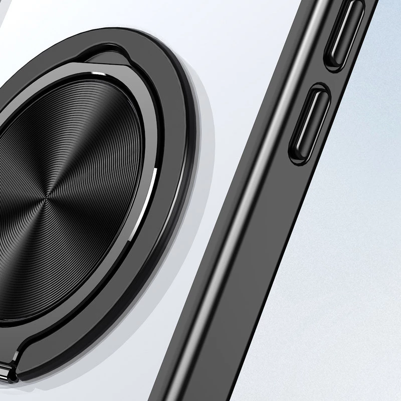 TPU+PC чохол з магнітом та кільцем для Apple iPhone 13 Pro Max (6.7") – Чорний. Фото 3 з 3